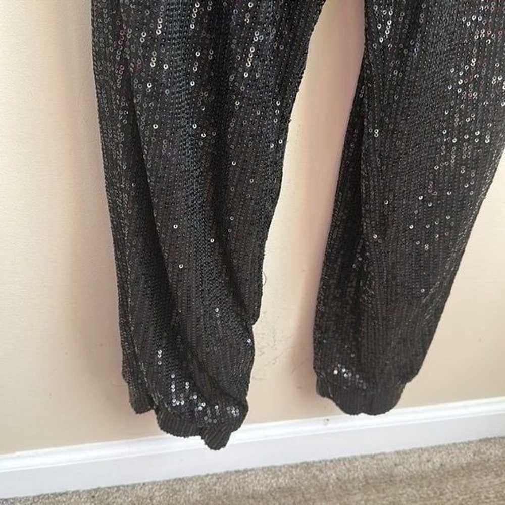 Mustard Seed Black Sequined Jumpsuit S - image 5