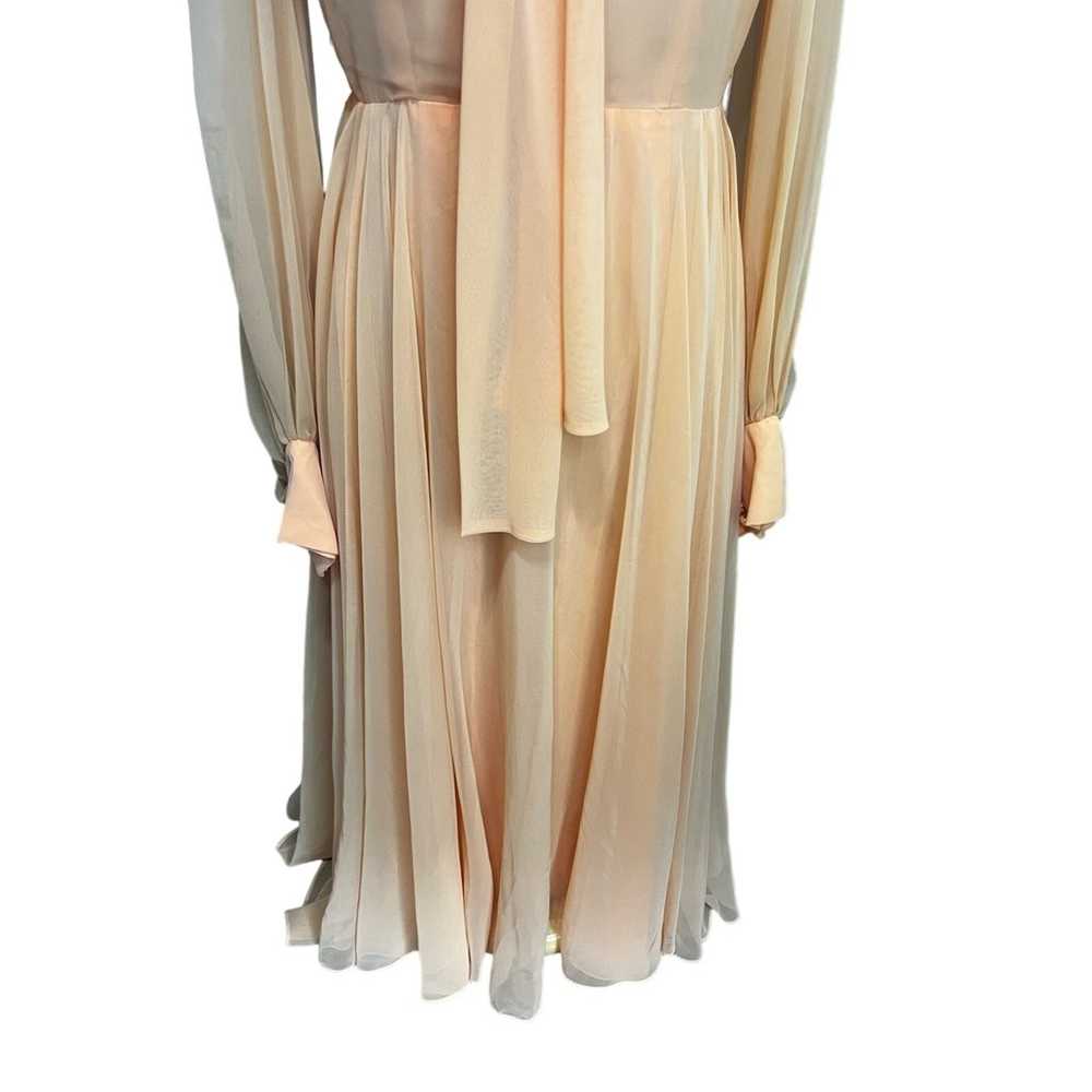 Vintage 60s Peach Orange Formal Sheer Chiffon Max… - image 4