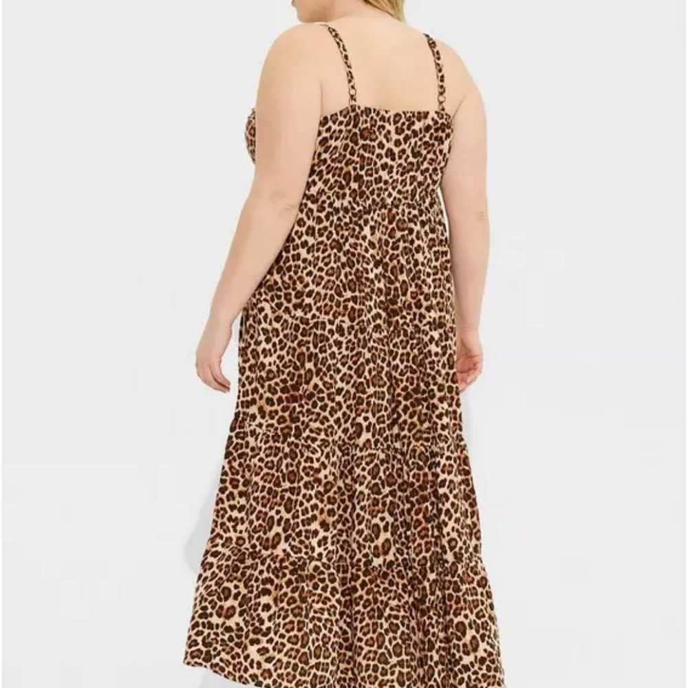 Leopard print tiered dress with pockets - image 2