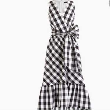 J. Crew Long Gingham Dress size 16 - image 1