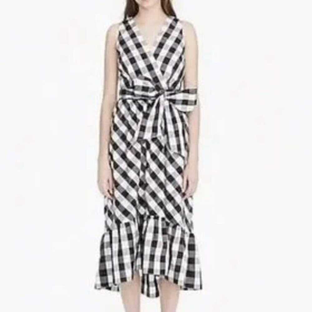 J. Crew Long Gingham Dress size 16 - image 2