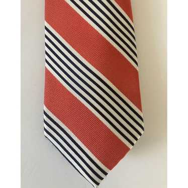 Pinko Silk Necktie Featuring Pink White Woven Str… - image 1