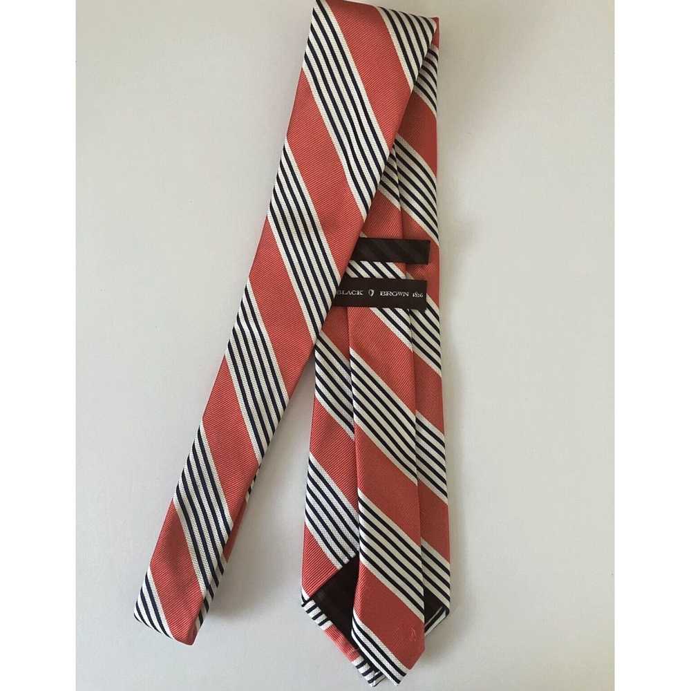 Pinko Silk Necktie Featuring Pink White Woven Str… - image 3