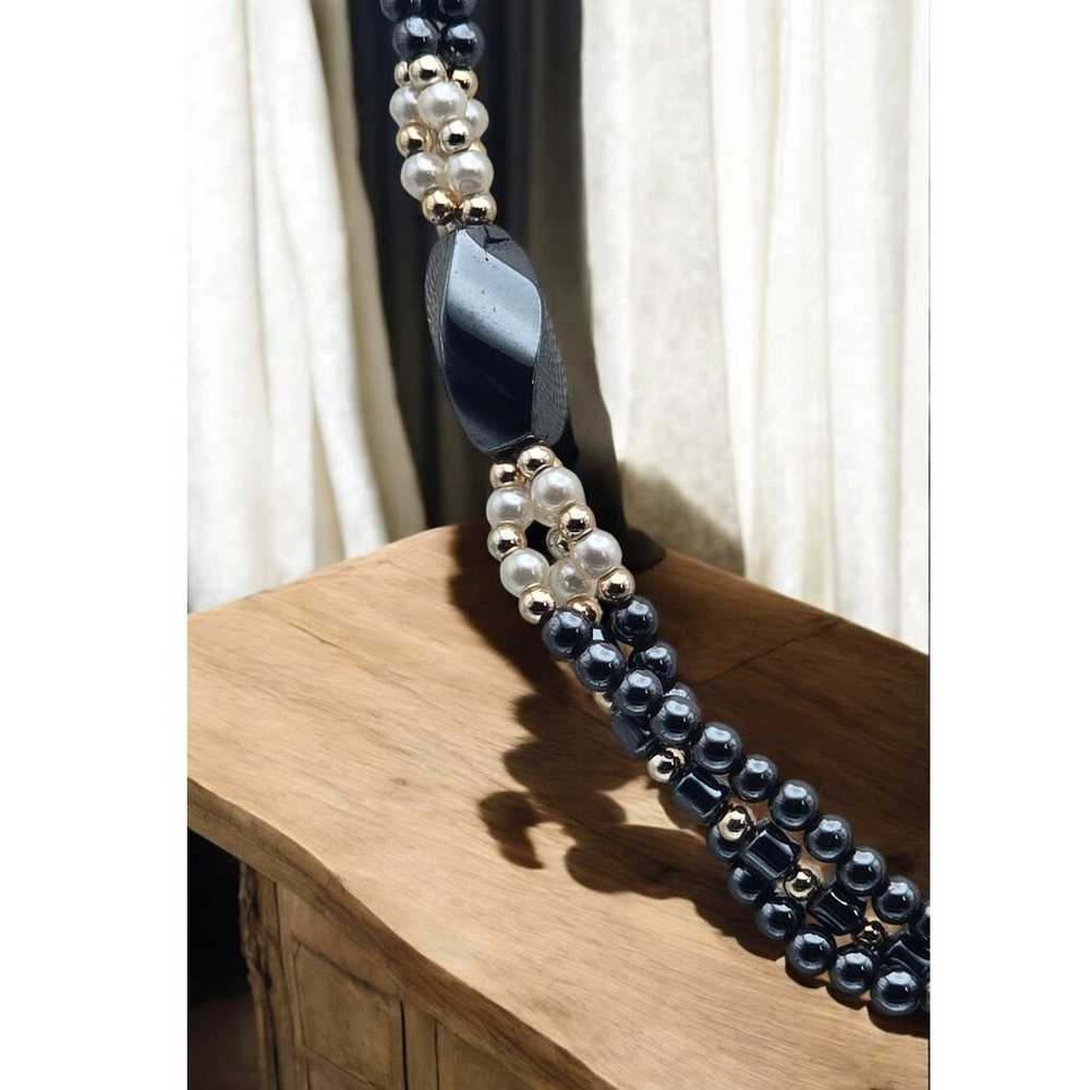 Vintage Hematite & Freshwater Pearl Necklace - image 5