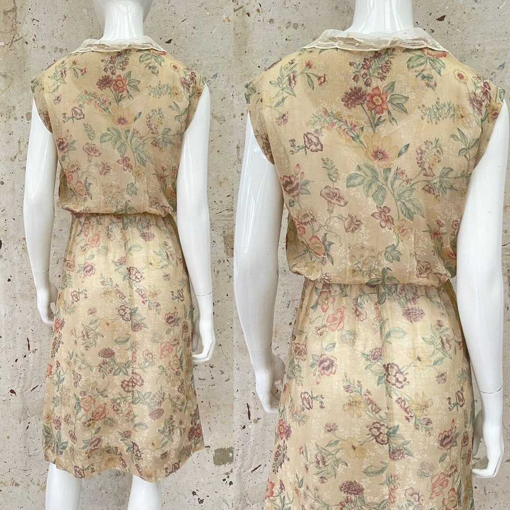 Vintage70’s/80’s Bohemian Floral Dress with Lace … - image 3