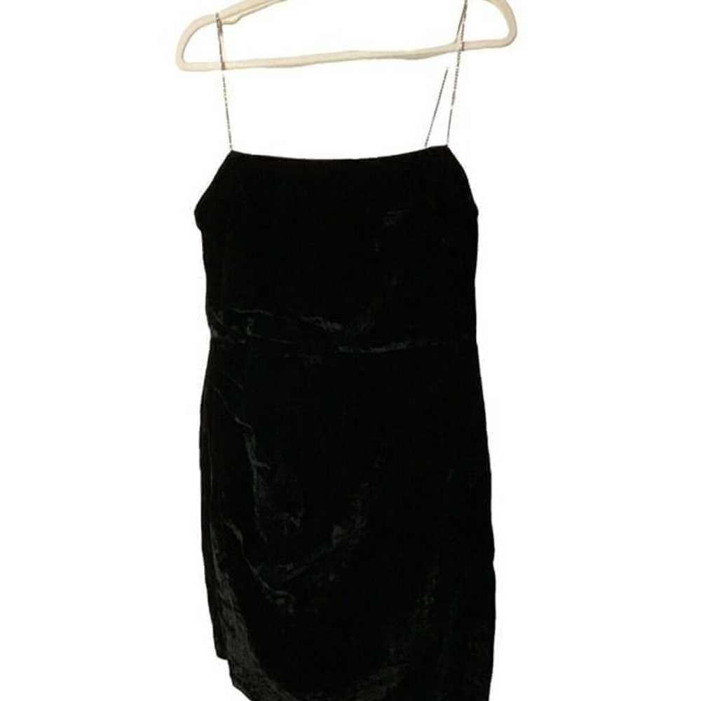 NWOT House of Harlow Black Velvet Mini Dress with… - image 2