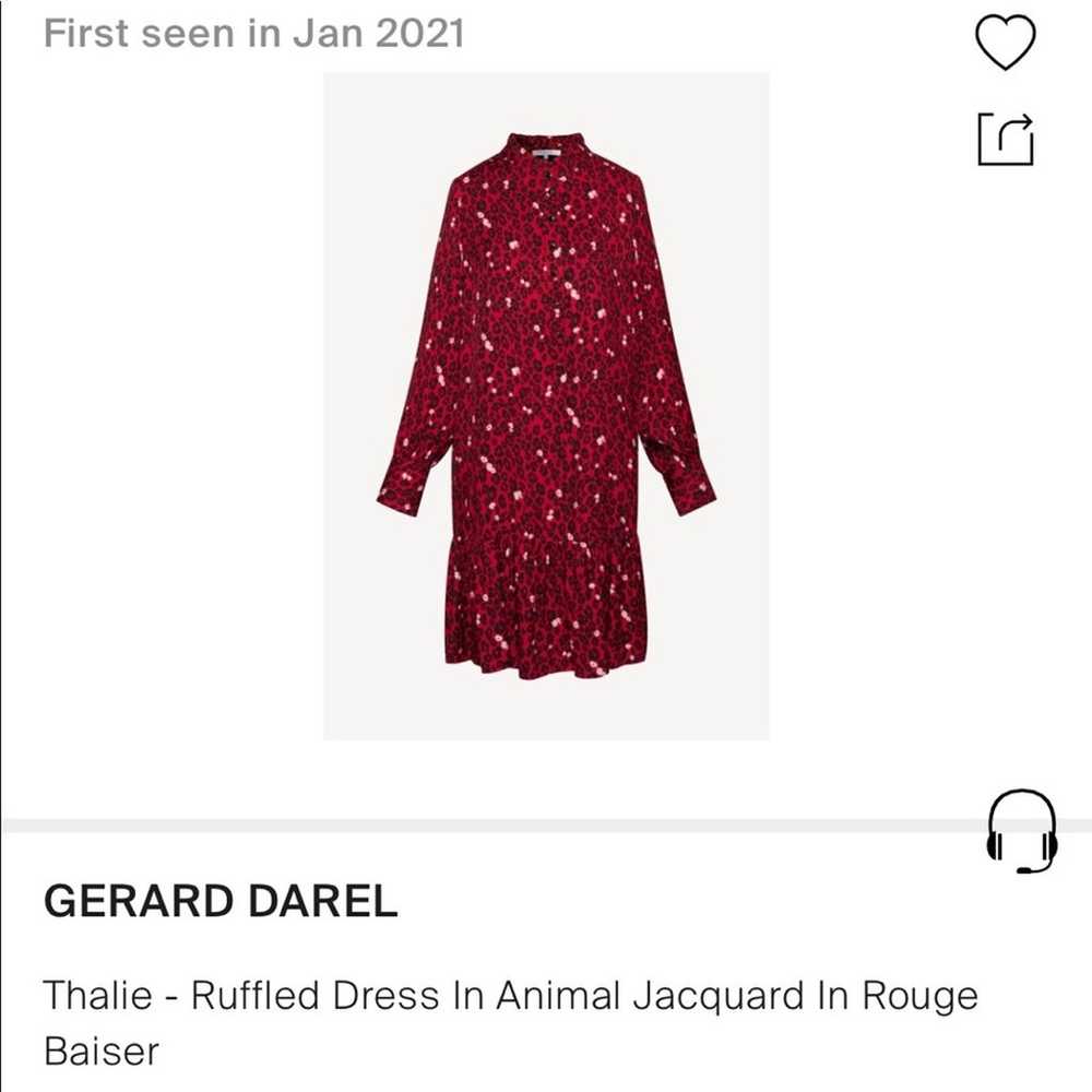 Gerard DAREL Thalie ruffled dress red jacquard in… - image 2