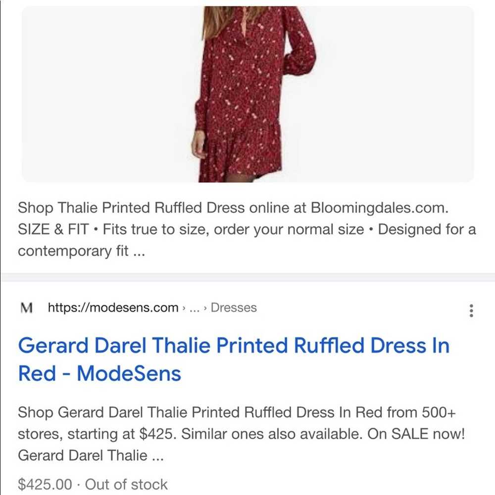 Gerard DAREL Thalie ruffled dress red jacquard in… - image 3