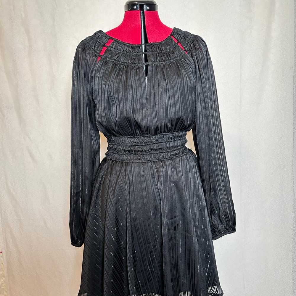 Black And Metallic Long Sleeve AQUA Dress Size S - image 2