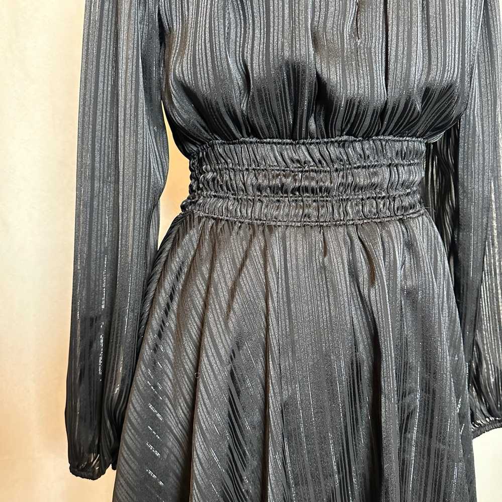 Black And Metallic Long Sleeve AQUA Dress Size S - image 4