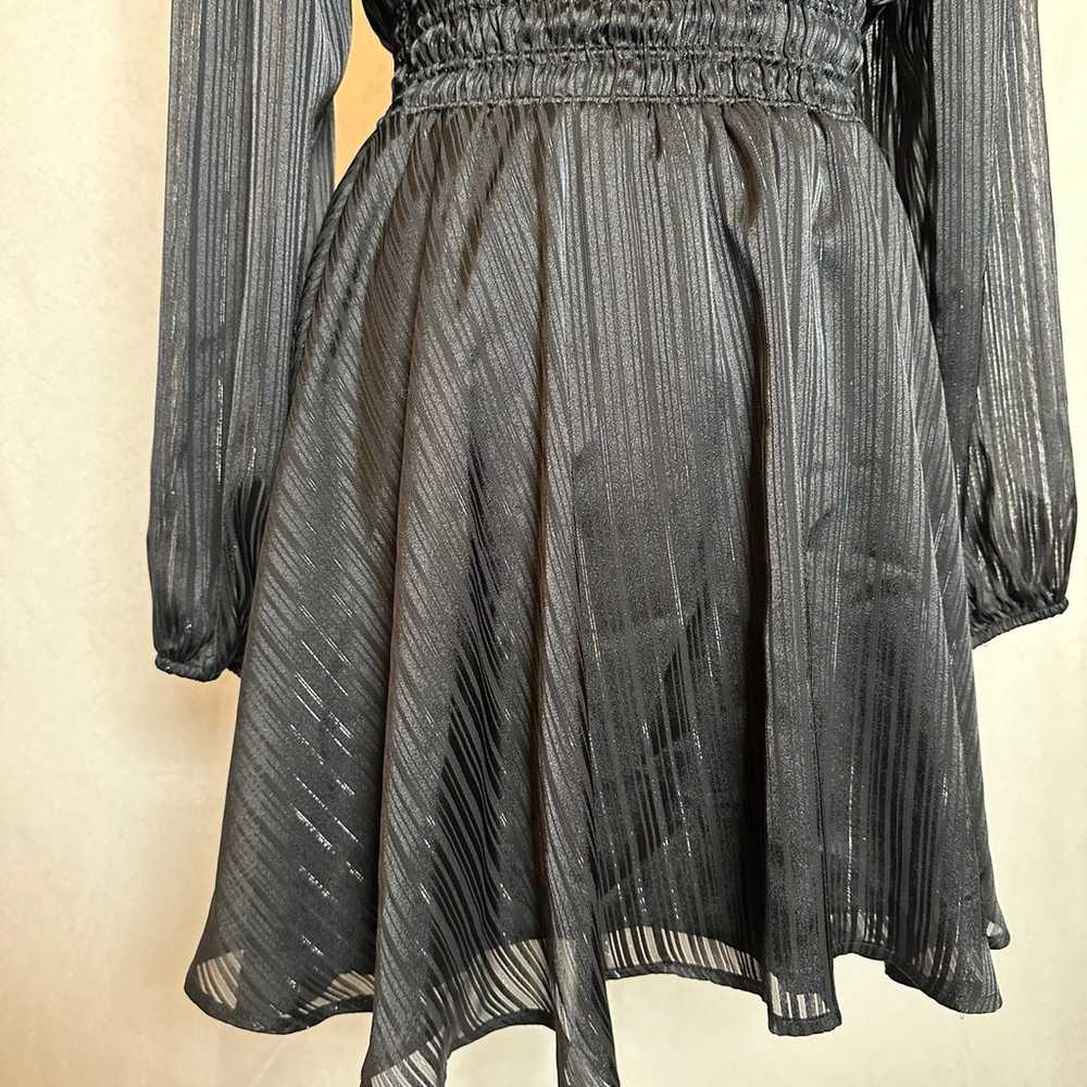 Black And Metallic Long Sleeve AQUA Dress Size S - image 5