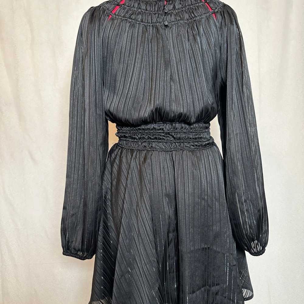 Black And Metallic Long Sleeve AQUA Dress Size S - image 7