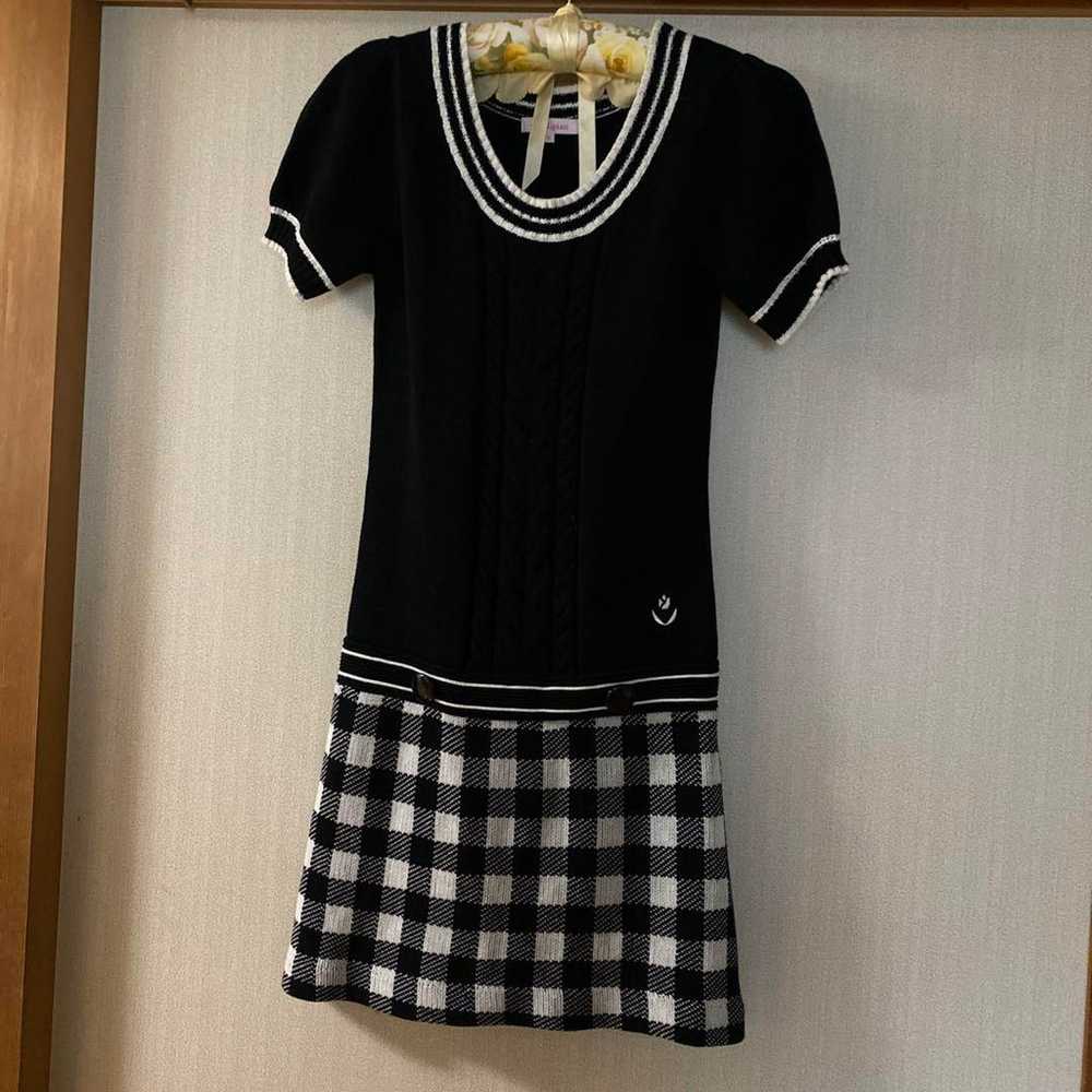 Black and white check knit dress - image 1