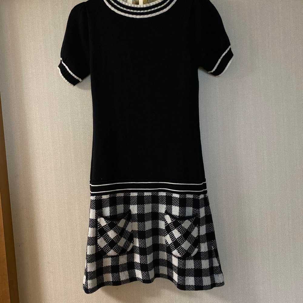 Black and white check knit dress - image 2