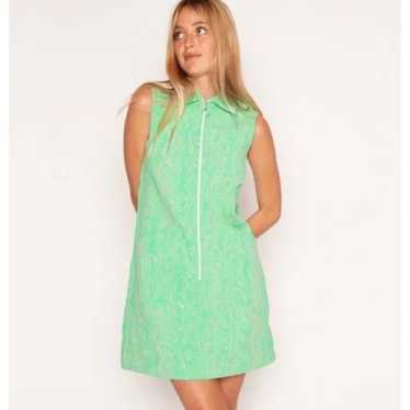 Seea Kelly Dress in Lime Green Zip Front Mod  Beac