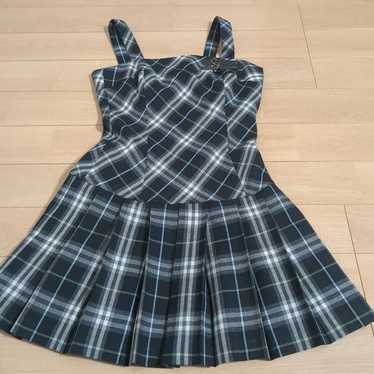 BURBERRY Blue Label Black and Blue Checkered Mini… - image 1