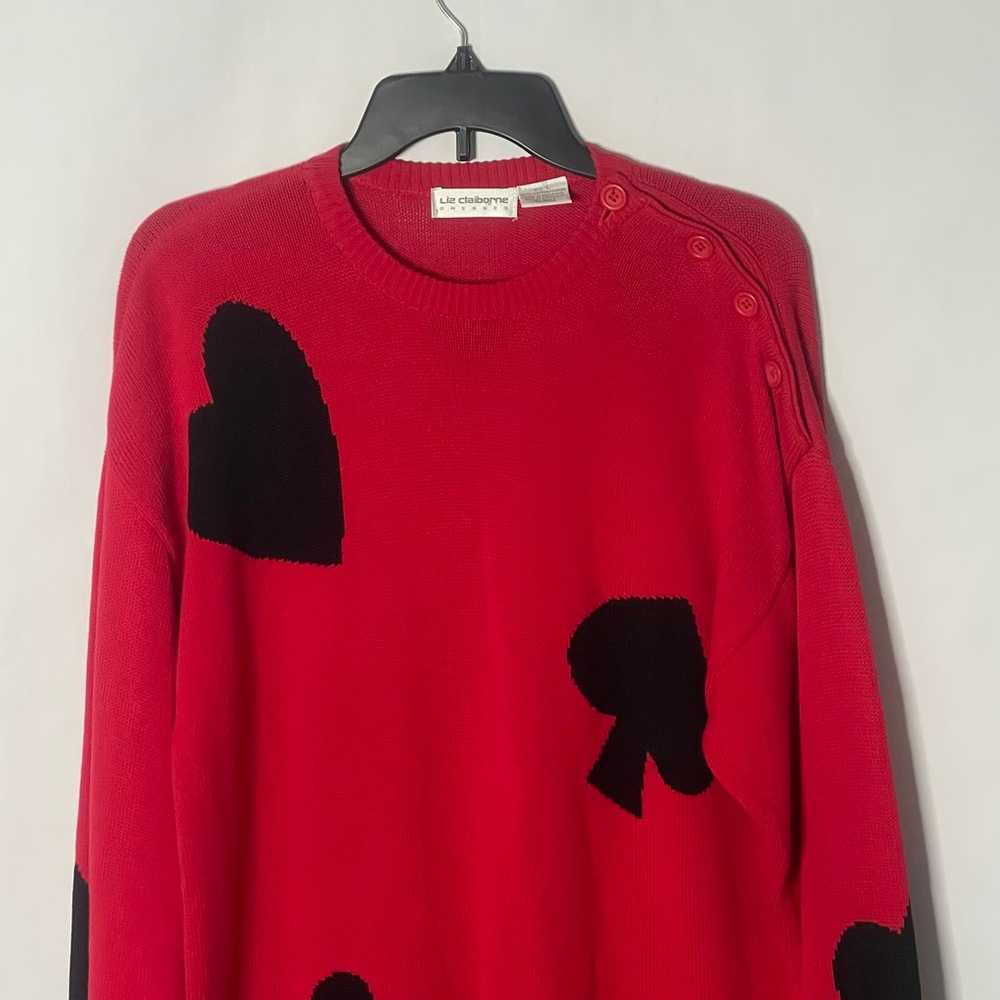 Vintage 80s Liz Claiborne House of Cards Red Uniq… - image 2