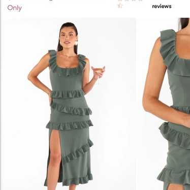 Sage green dress (large) fitted