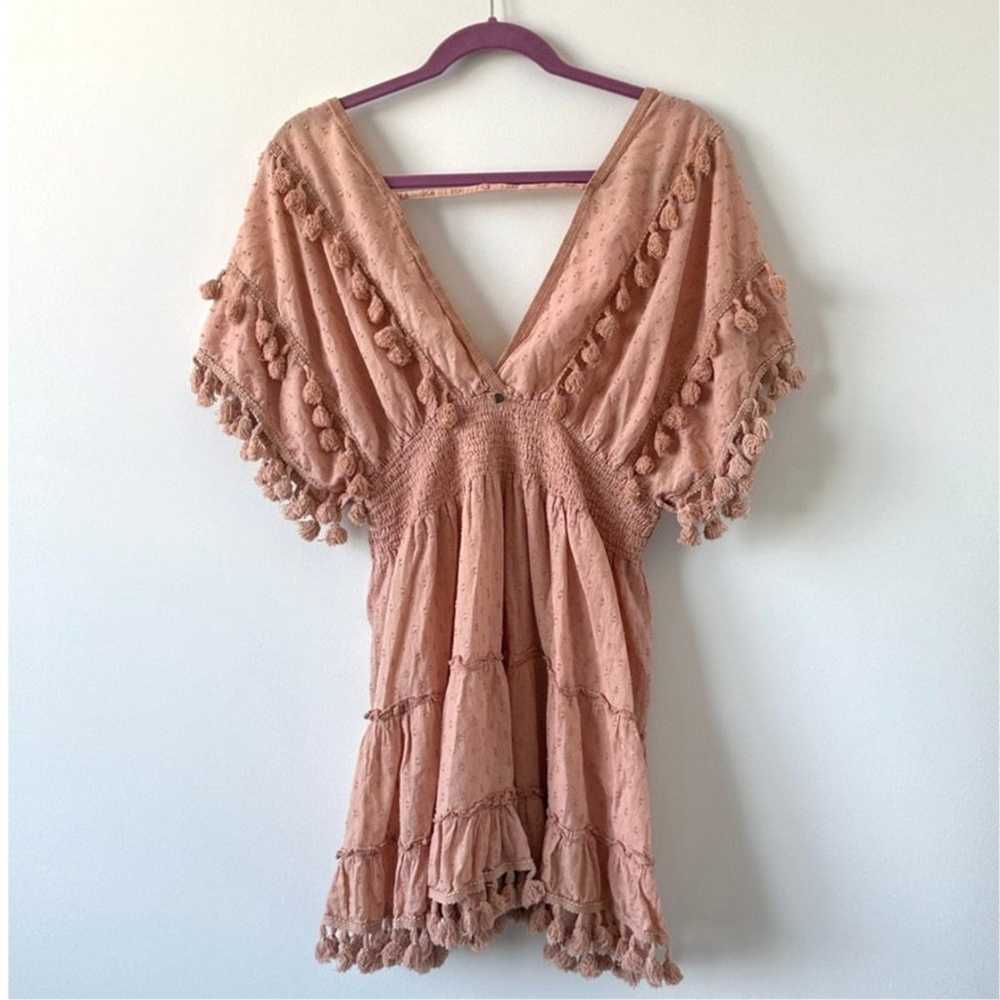 Z&L Europe Blush Pink Plunge Neck Tassel Mini Dre… - image 8