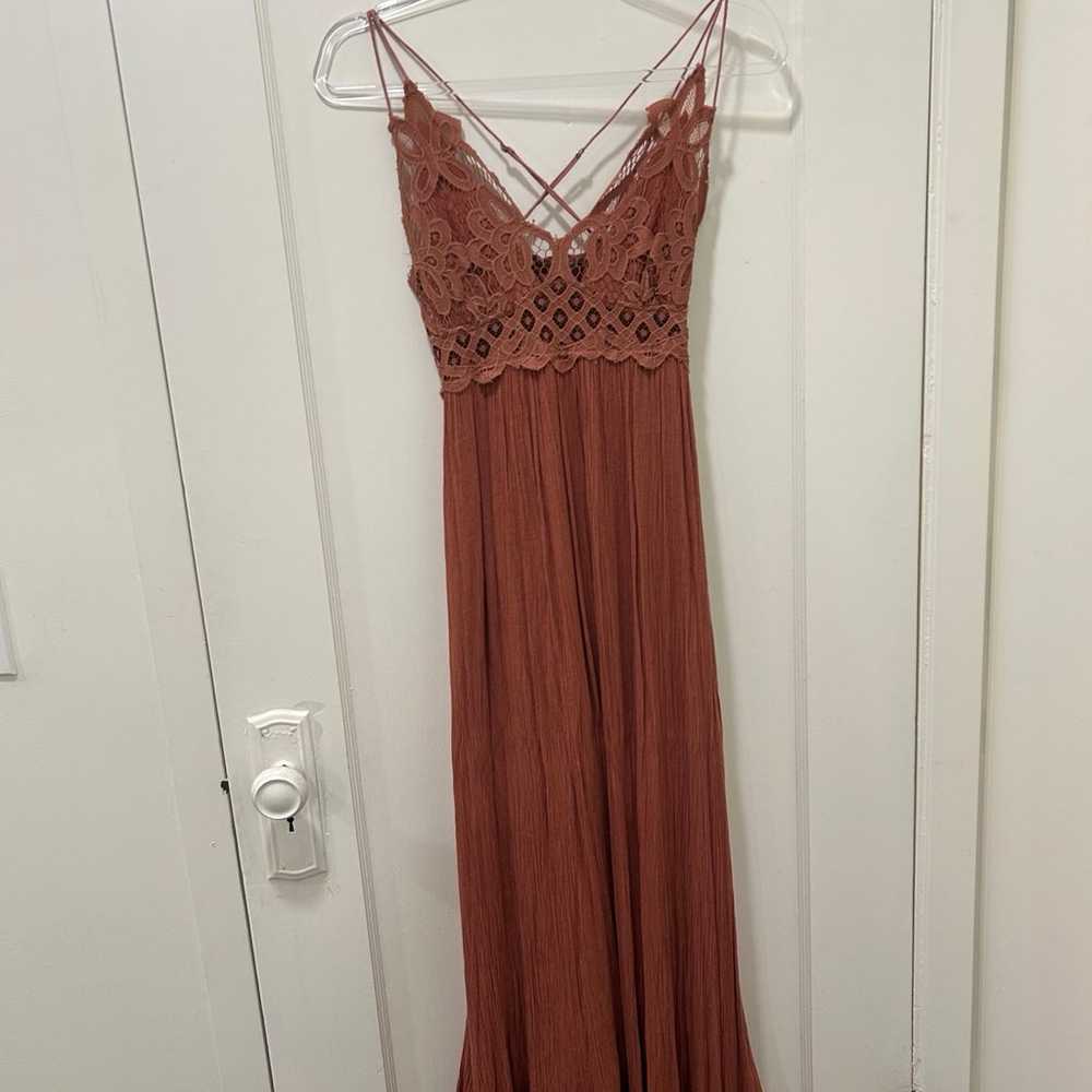 Free People One Adella Maxi Slip Dress in Copper … - image 3