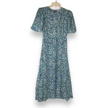 Red Valentino Sz Small Floral Midi Dress Luxury M… - image 1