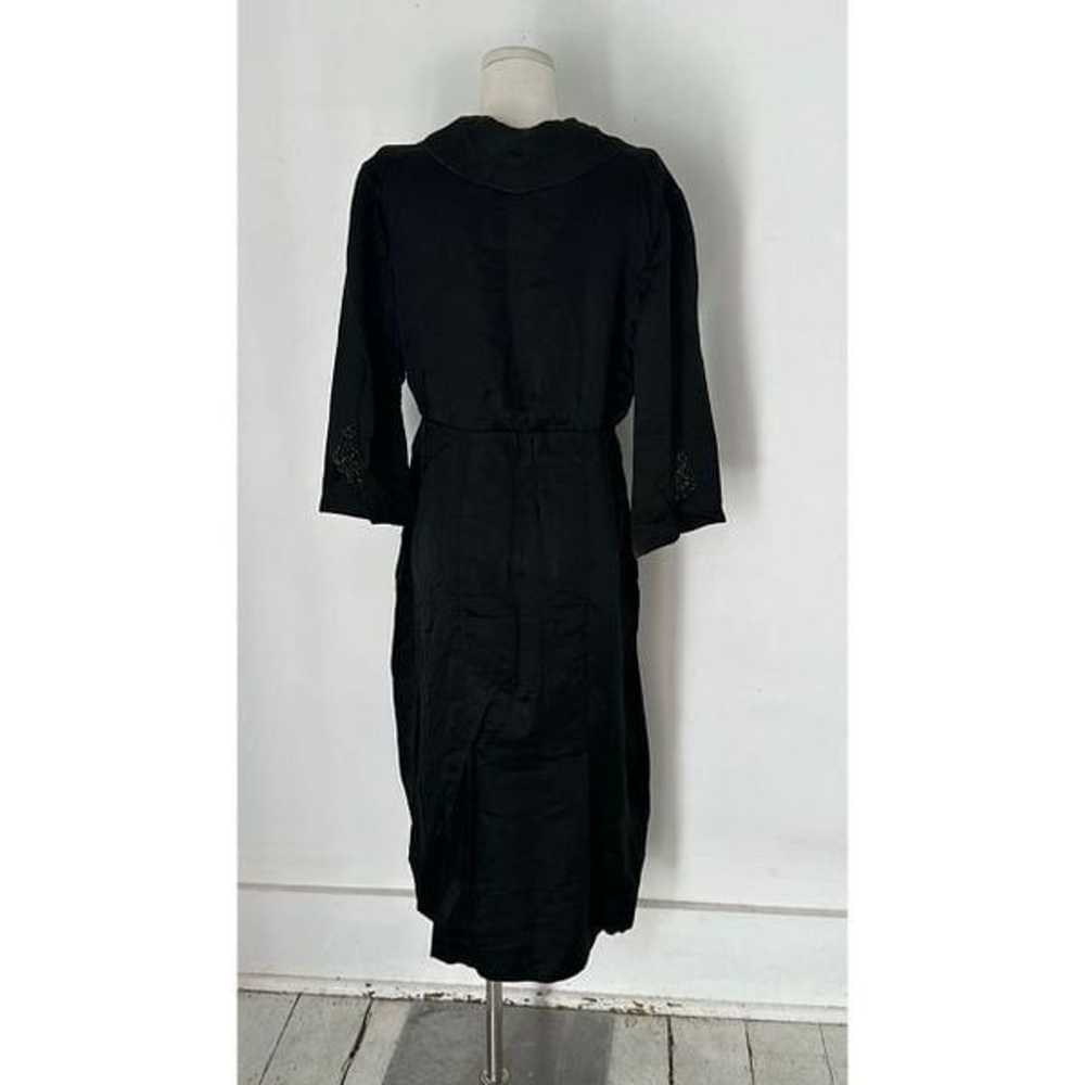 Antique Edwardian Silk Mourning Dress With Glass … - image 7