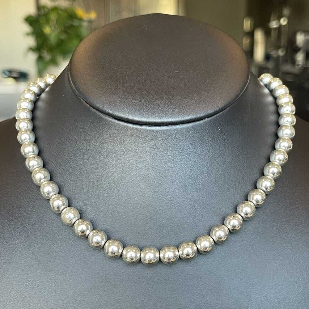 Chaps Silver-Tone Ball Bead Chain Necklace Toggle… - image 3