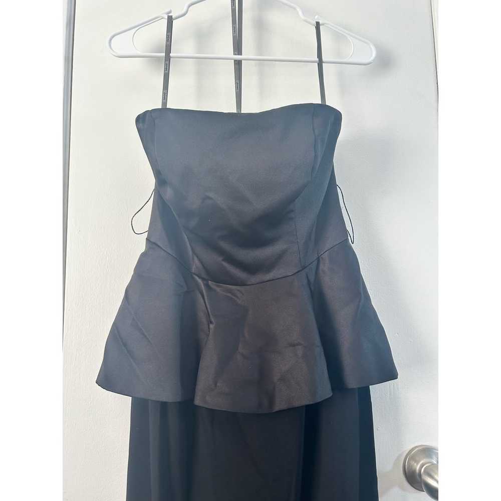 White by Vera Wang Formal Dress Black Satin Peplu… - image 2