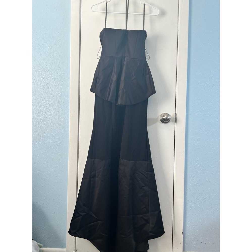 White by Vera Wang Formal Dress Black Satin Peplu… - image 5