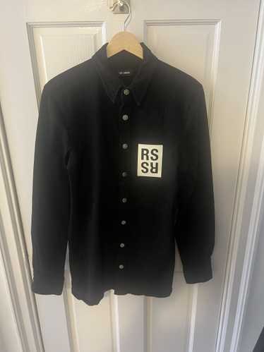 Raf Simons $1096 Patch Logo Black Denim Shirt