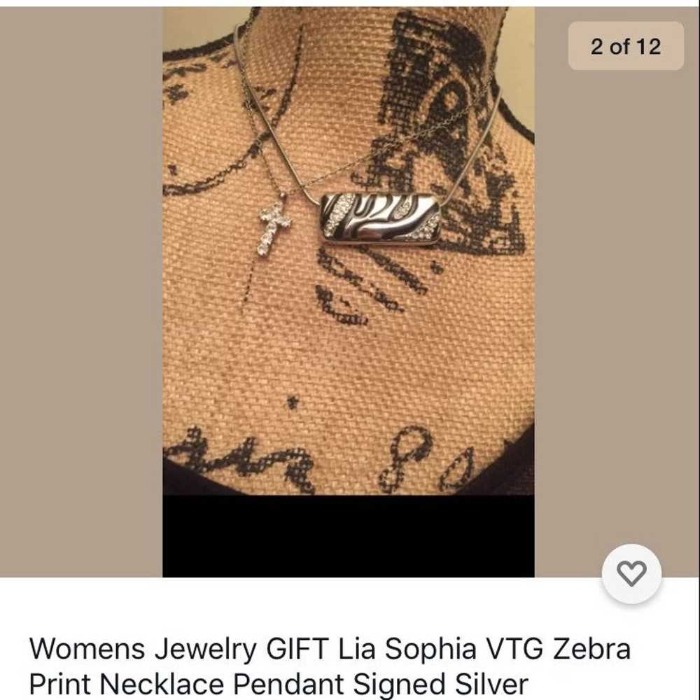 Lia Sophia Zebra Bar Necklace Womens Jewelry vint… - image 5