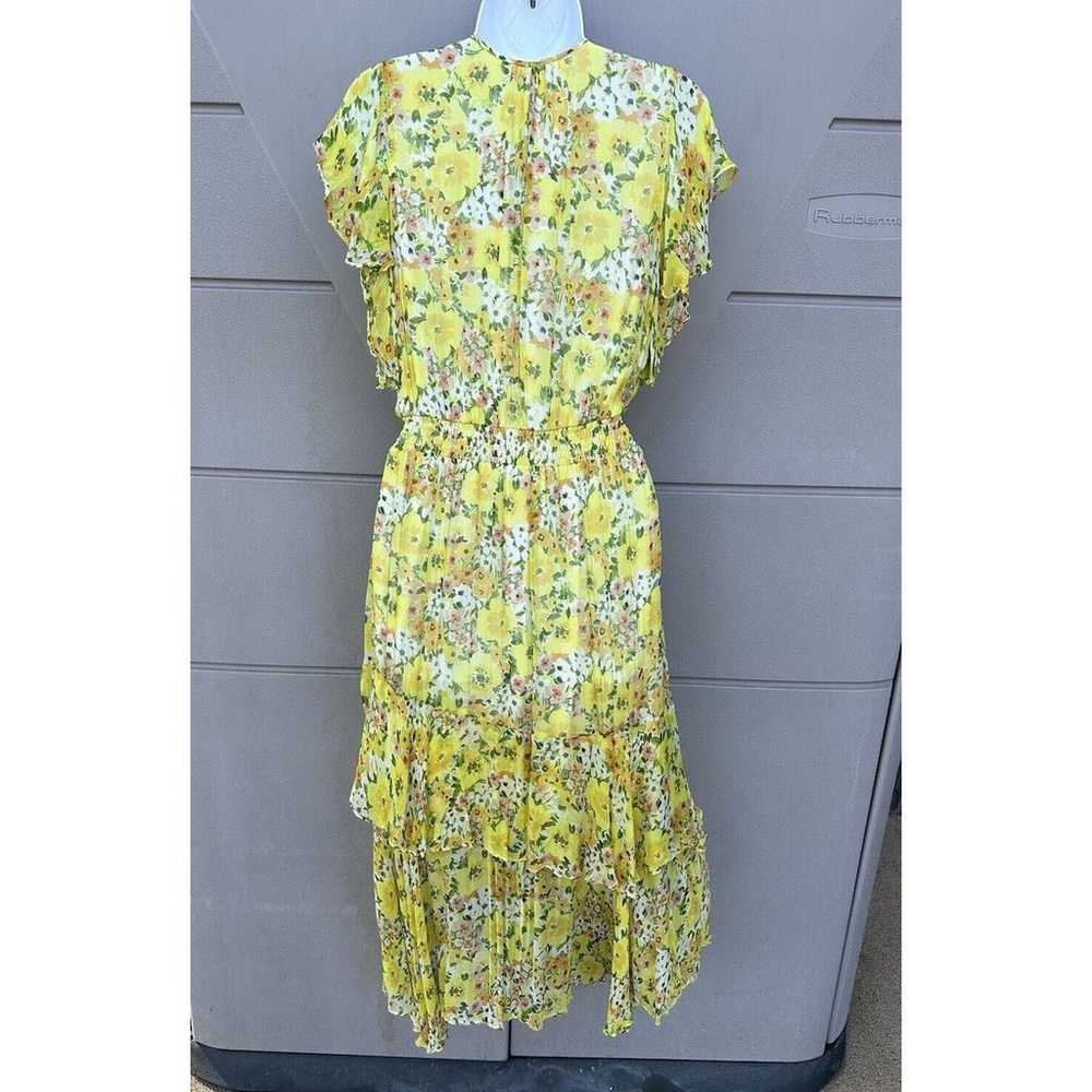 SHOSHANNA Candela Dress Yellow Floral Midi Flutte… - image 7