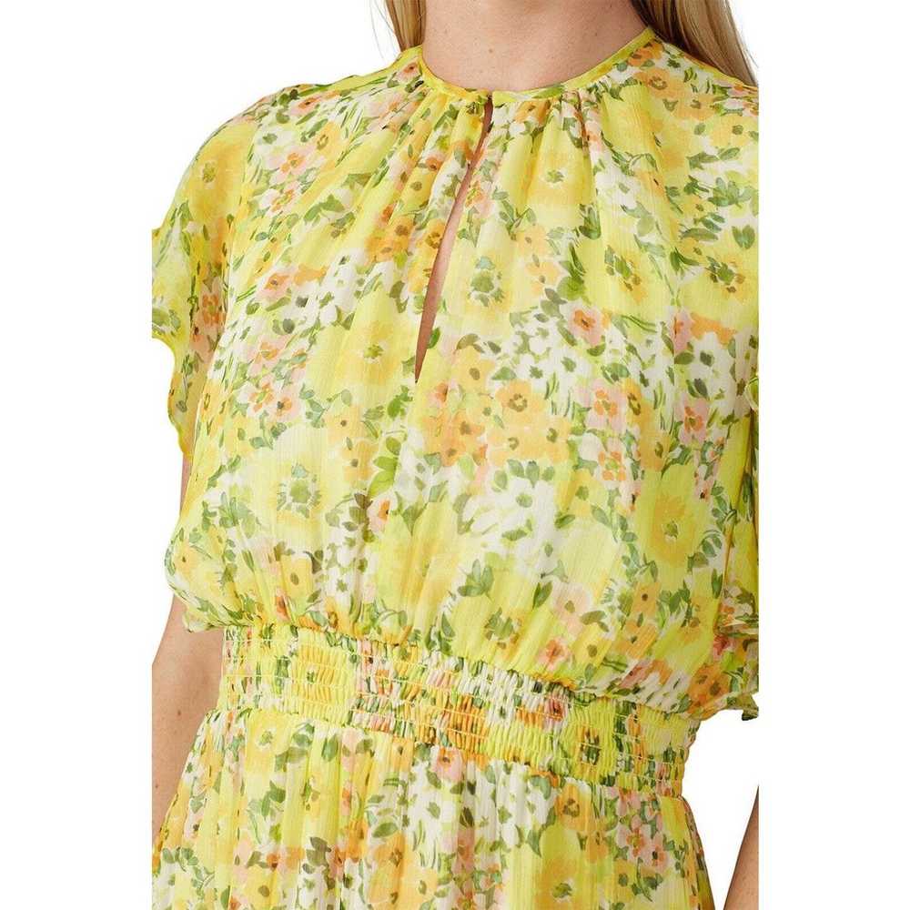 SHOSHANNA Candela Dress Yellow Floral Midi Flutte… - image 8