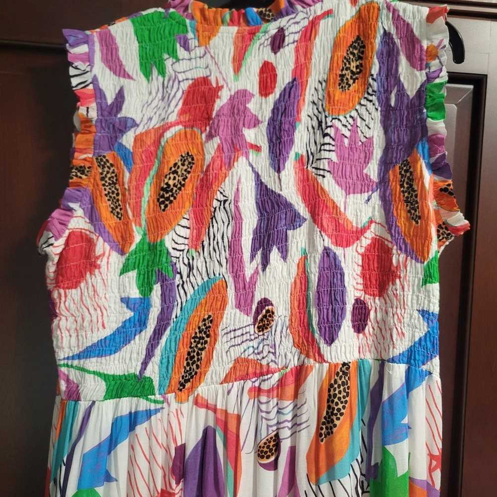 Oliphant Smocked Maxi Dress XL - image 10