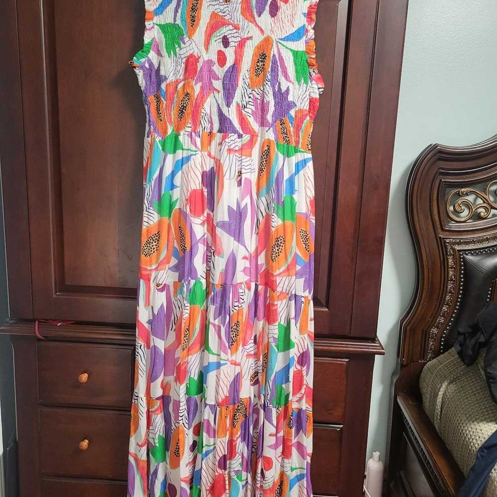 Oliphant Smocked Maxi Dress XL - image 12