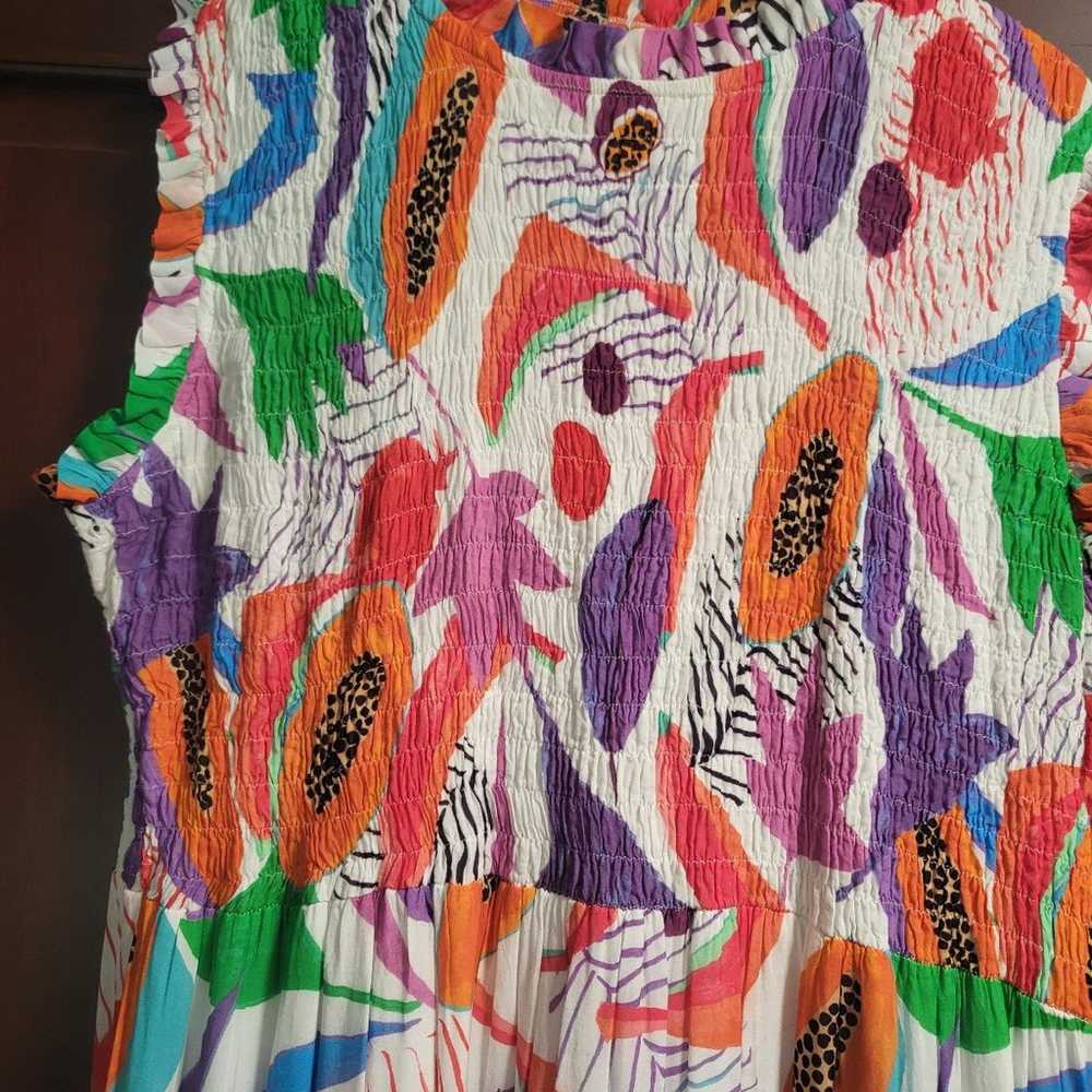 Oliphant Smocked Maxi Dress XL - image 3