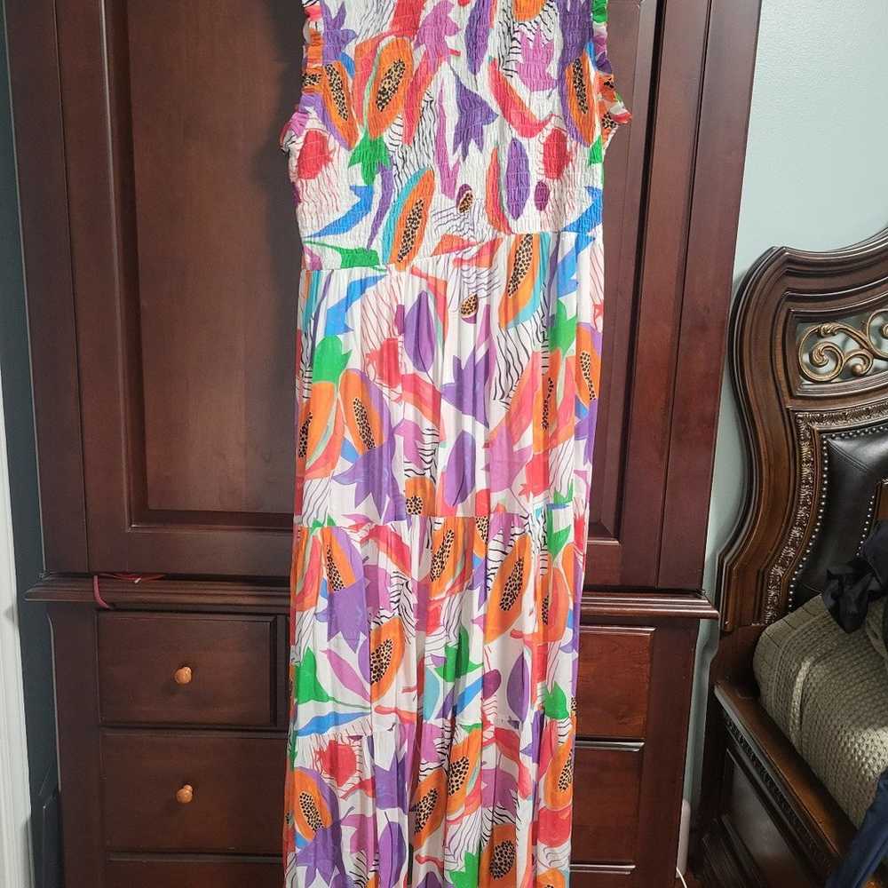 Oliphant Smocked Maxi Dress XL - image 9