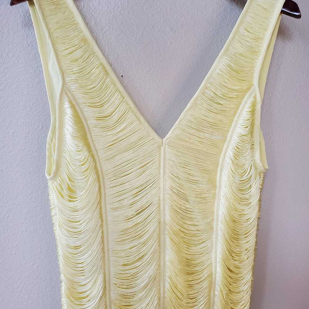 NWOT ASOS Design Womens Midi Yellow Fringe Dress.… - image 3