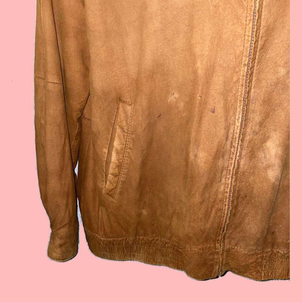 Vintage Brown Suede Leather Full Zip Jacket for M… - image 3