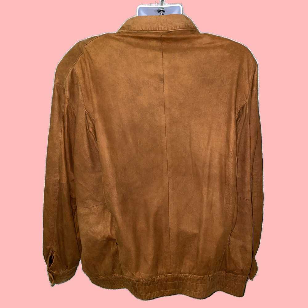 Vintage Brown Suede Leather Full Zip Jacket for M… - image 4