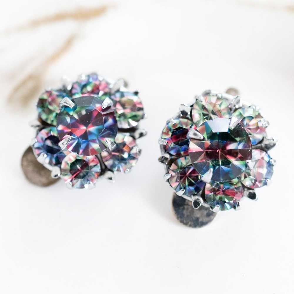 British Vintage Iris Glass Earrings - Small - image 2