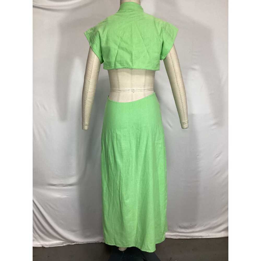 Acacia 'Nola' Green Linen Maxi Dress Size S - image 3