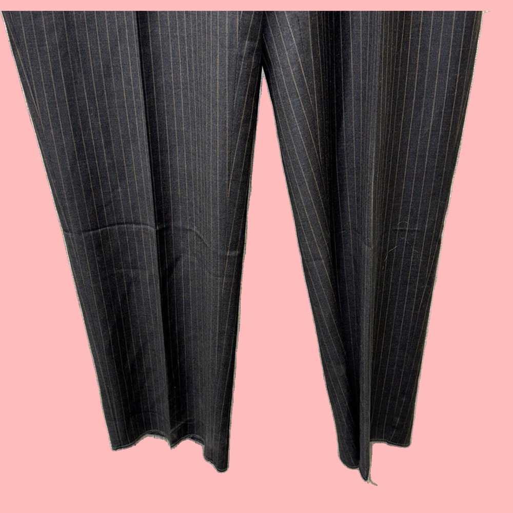 Vintage Luxurious Super 130s Black Pinstriped Woo… - image 3