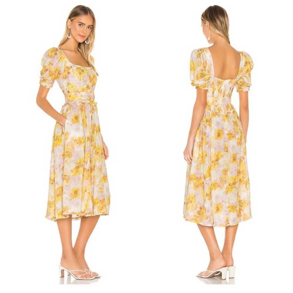 For Love & Lemons | Womens Zinna Midi Dress Lemon… - image 2