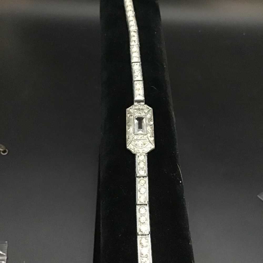 Vintage 1930 The Nov E Line Bracelet Rhinestones … - image 4