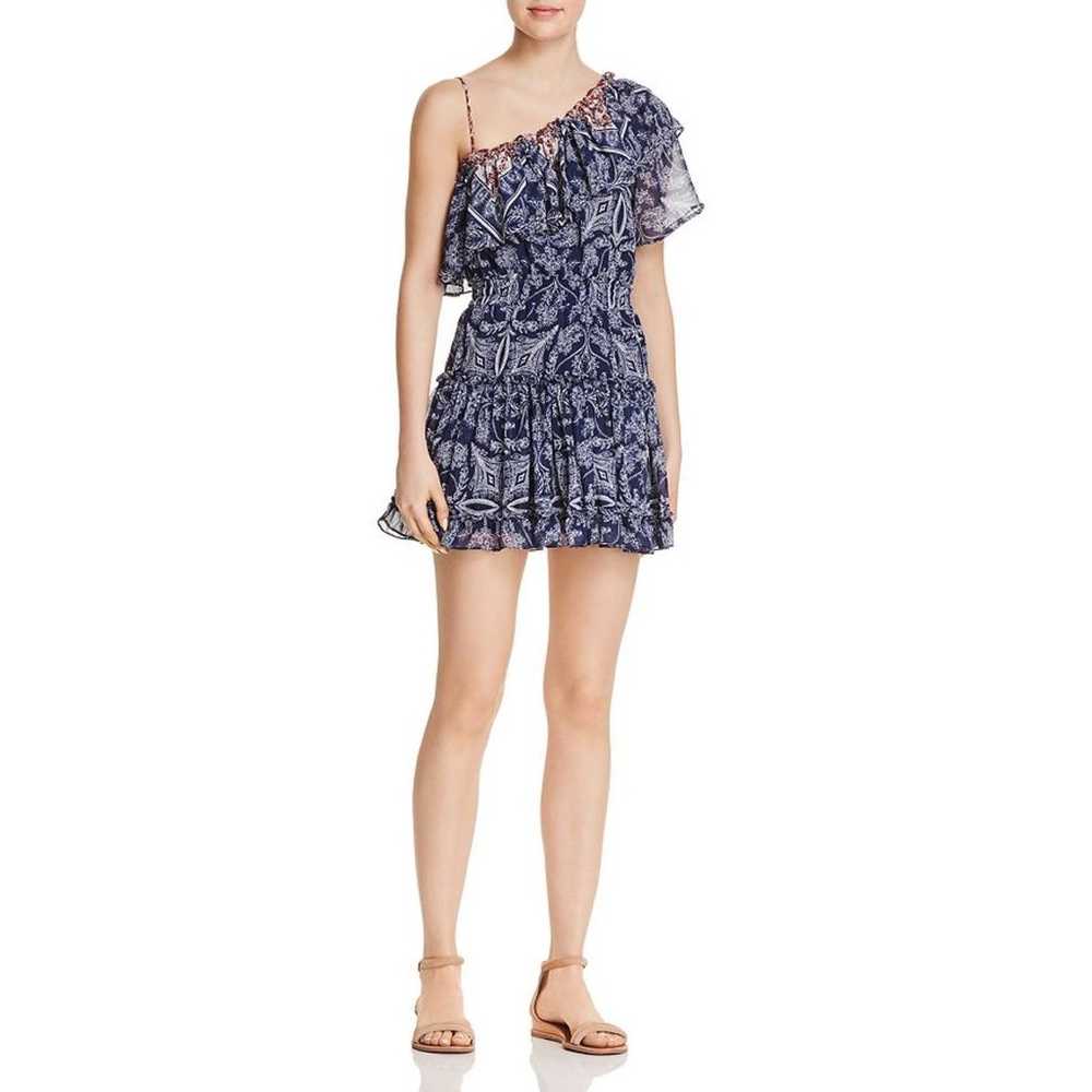 Misa Los Angeles Ezri One-Shoulder Blue Paisley P… - image 2