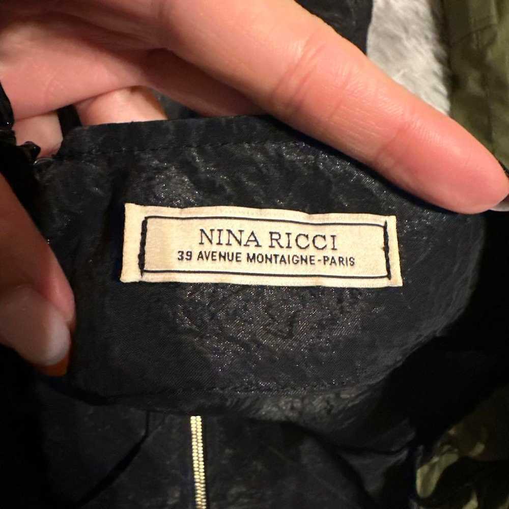 Nina Ricci black and green khaki off-shoulder lon… - image 7