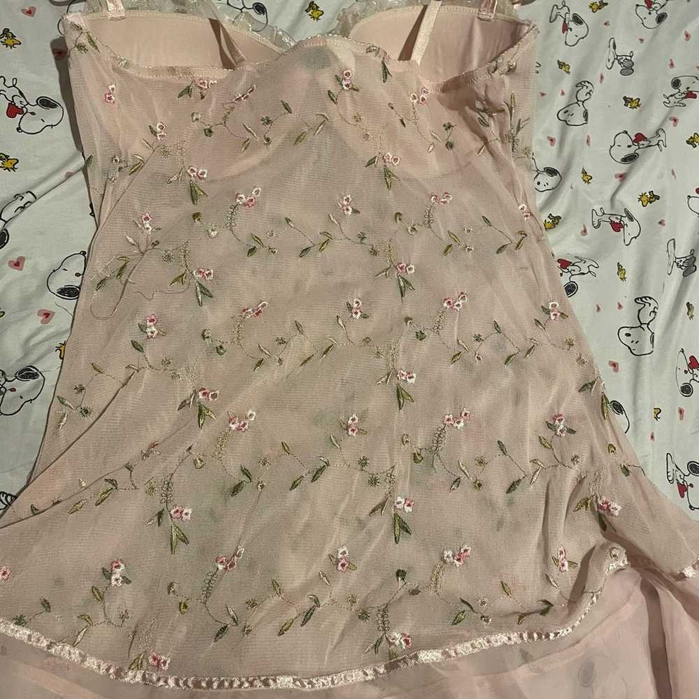 Y2K floral light pink lingerie dress - image 8