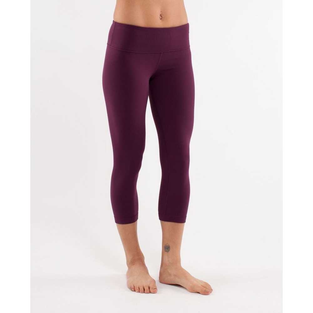 Lululemon Lululemon Wunder Under Crop Plum Leggin… - image 1