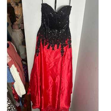 Jovani Red /Black Prom Evening  Corset  Dress Sequ